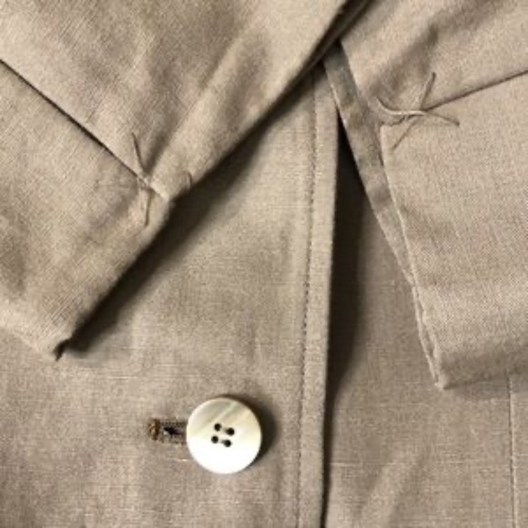 NEW KAREN SCOTT Petites Linen & Cotton Mocha Brown Button Front Blazer Size 10P - Picture 8 of 8